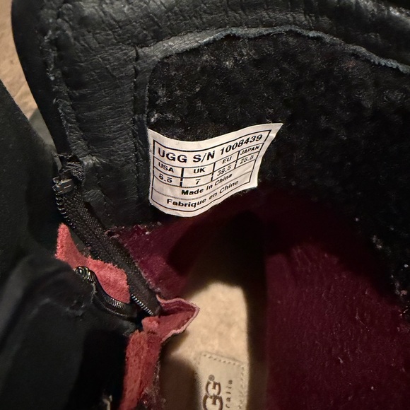 UGG Simmen Black Leather Boots - Picture 4 of 6